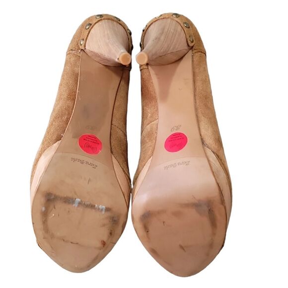 Zara Collection Brown Platform Peep-Toe Stiletto Heels Sz 39 (8) - Picture 8 of 9